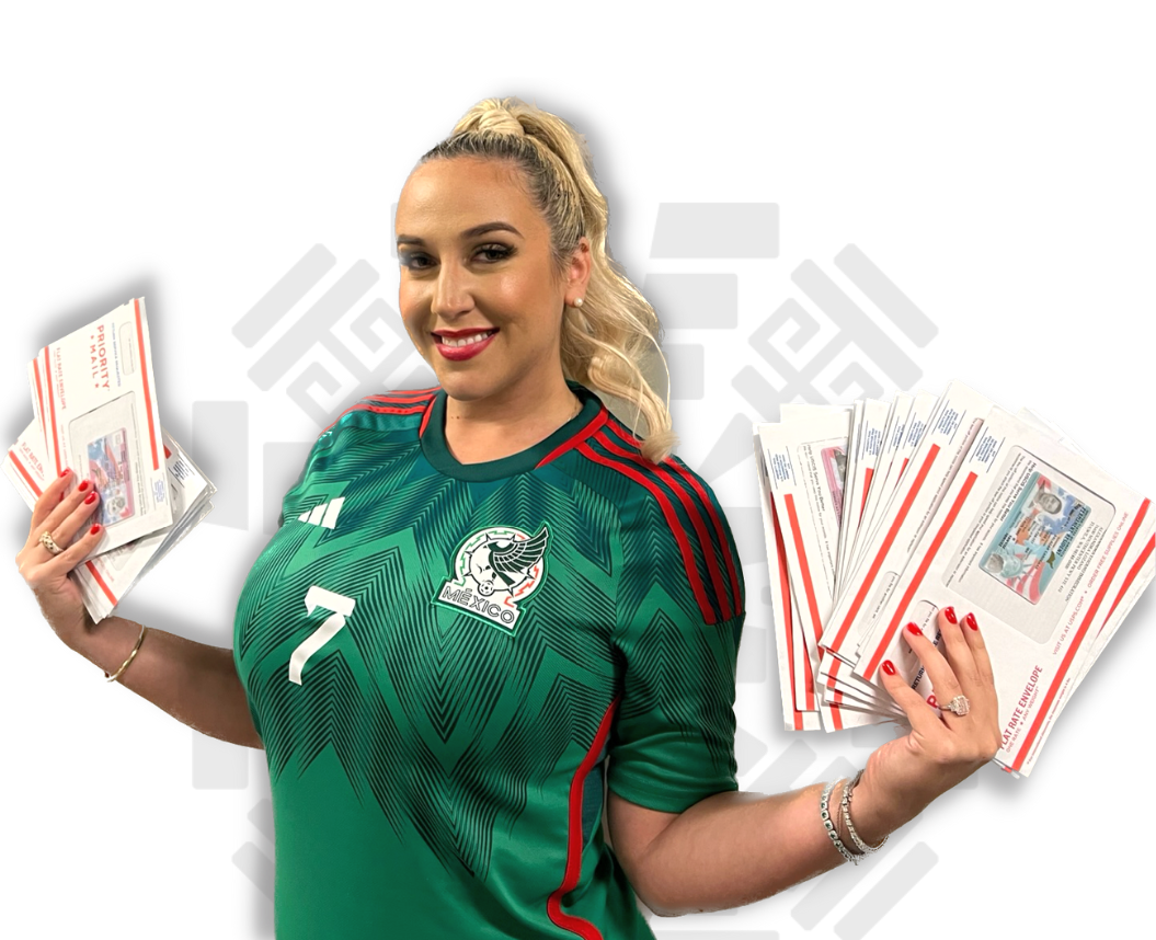 Abogada Alexandra with Mexican soccer tshirt
